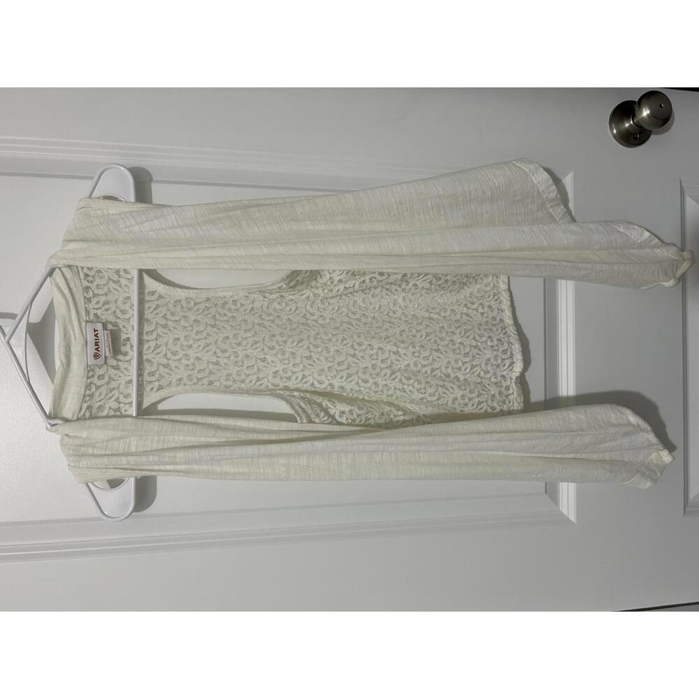 Ariat Women's White Lace Racerback Tank‎ Top